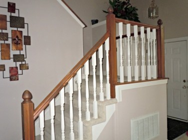 diy-oak-banister-makeover-Semi-Domesticated-Mama-featured-on-Remodelaholic-600x450